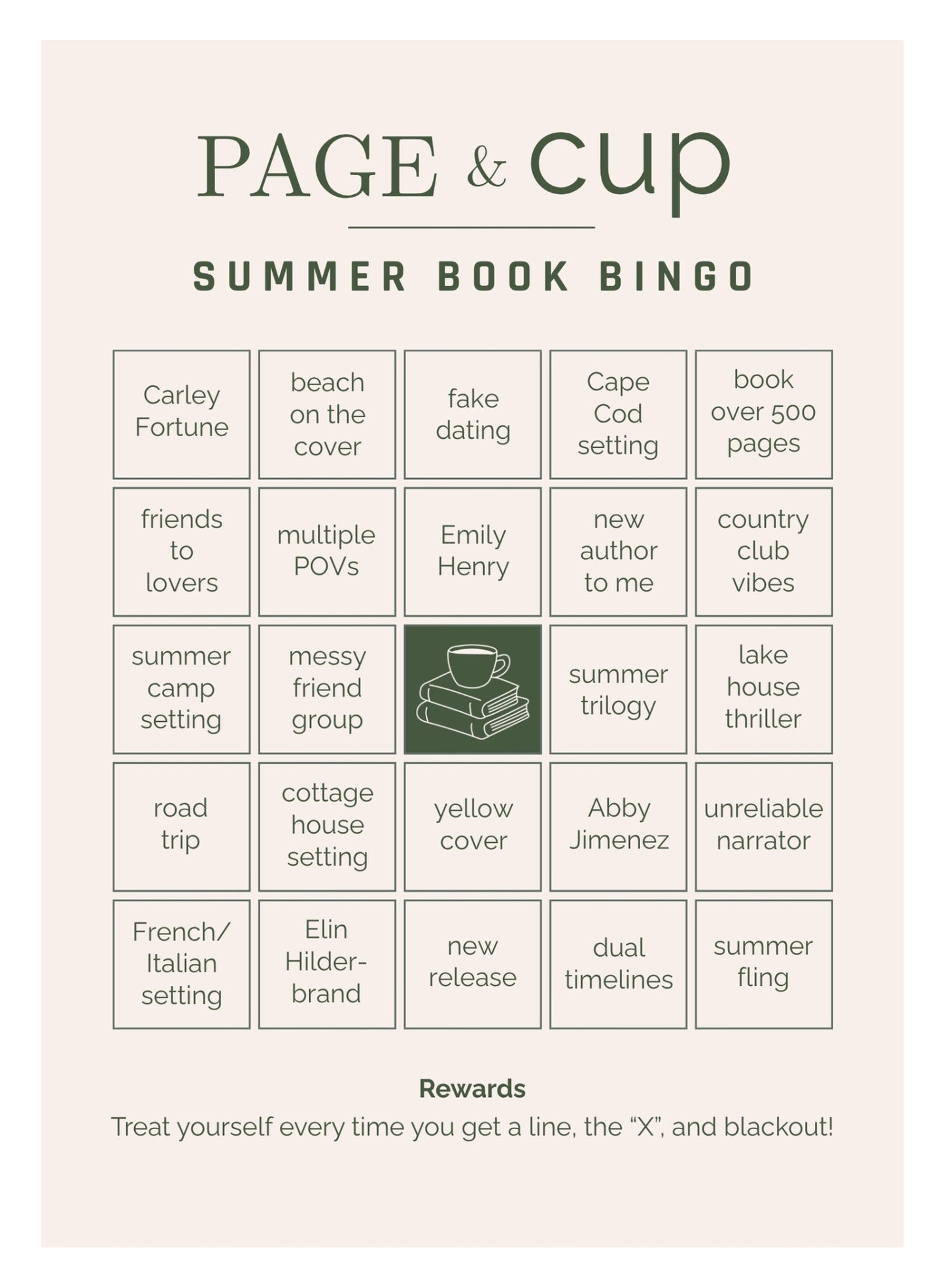 Summer Bingo Card